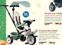 Tricycle baby balade Smoby