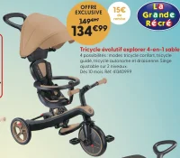 Tricycle évolutif explorer 4-en-1 sable Globber