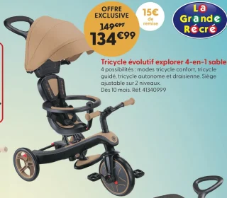Tricycle évolutif explorer 4-en-1 sable Globber