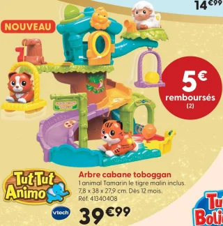 Arbre cabane toboggan Tut Tut Animo vtech
