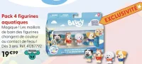 Pack 4 figurines aquatiques Bluey