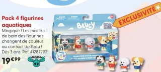 Pack 4 figurines aquatiques Bluey