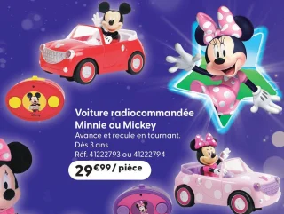 Voiture radiocommandée Minnie ou Mickey Disney
