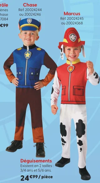 Déguisements Chase / Marcus Paw Patrol