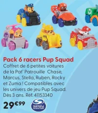 Pack 6 racers Pup Squad Paw Patrol