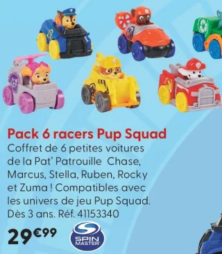 Pack 6 racers Pup Squad Paw Patrol
