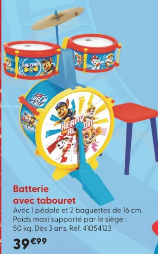 Batterie avec tabouret Paw Patrol