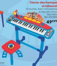 Clavier électronique et tabouret Paw Patrol