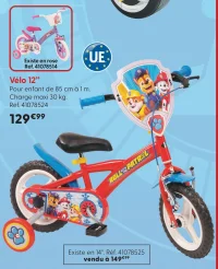 Vélo 12" Paw Patrol