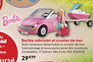 Barbie cabriolet et scooter de mer