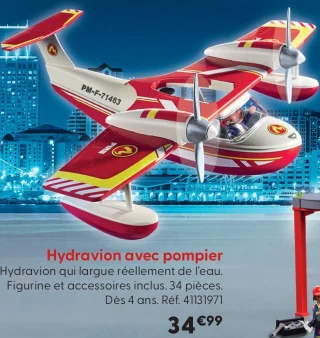 Playmobil Hydravion avec pompier