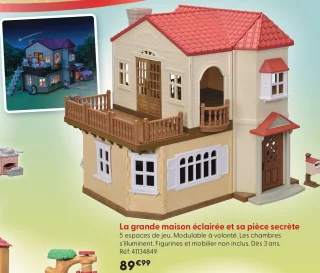 Sylvanian Families La grande maison éclairée et sa pièce secrète