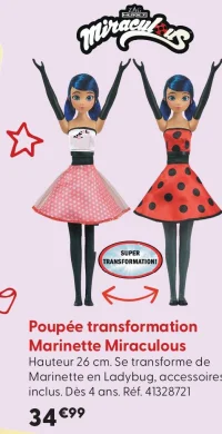 Poupée transformation Marinette Miraculous