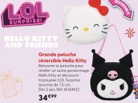 Grande peluche réversible Hello Kitty