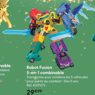 Robot Fusion 5-en-1 combinable Quantum Heroes Dinoster