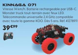 KINNAGA 071 KOO Monster truck tout-terrain avec feux LED