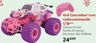 4x4 Cascadeur rose radiocommandé 1/18ème