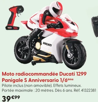 Moto radiocommandée Ducati 1299 Panigale S Anniversario 1/6ème