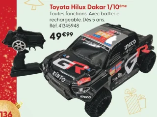 Voiture radiocommandée Toyota Hilux Dakar 1/10ème