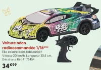 Voiture néon radiocommandée 1/16ème