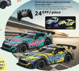 Voiture de course radiocommandée Fierce LED 1/18ème