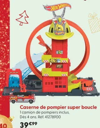 Caserne de pompier super boucle Hot Wheels