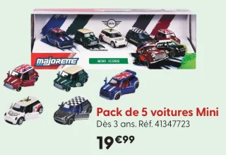 Pack de 5 voitures Mini Majorette