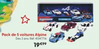 Pack de 5 voitures Alpine Majorette