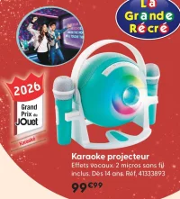 Karaoke projecteur avec 2 micros sans fil