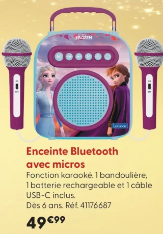 Enceinte Bluetooth avec micros Disney La Reine des Neiges Lexibook