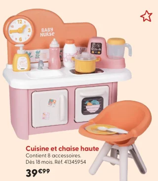 Cuisine et chaise haute Smoby Baby Nurse