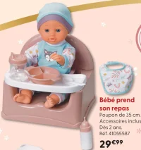 Poupon Bébé prend son repas Cerise & Capucine