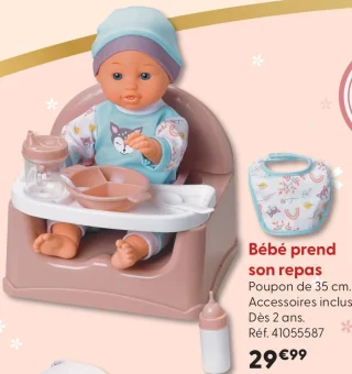Poupon Bébé prend son repas Cerise & Capucine