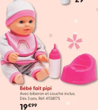 Poupon Bébé fait pipi Cerise & Capucine