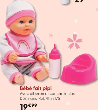 Poupon Bébé fait pipi Cerise & Capucine
