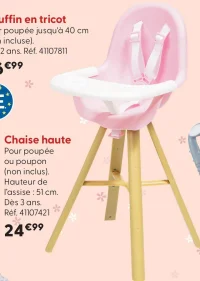 Chaise haute Cerise & Capucine