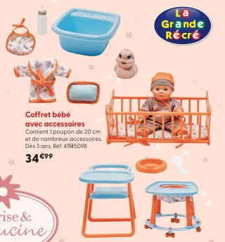 Coffret bébé avec accessoires Cerise & Capucine