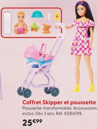 Coffret Skipper et poussette Barbie