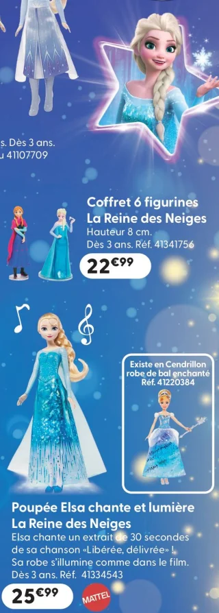 Poupée Elsa chante et lumière La Reine des Neiges