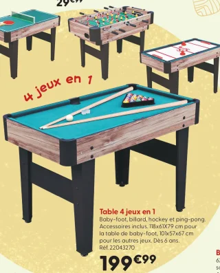 Table 4 jeux en 1