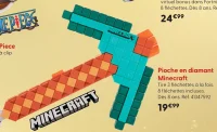 Pioche en diamant Minecraft NERF