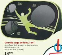 Grande cage de foot 2-en-1