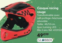 Casque racing rouge Globber