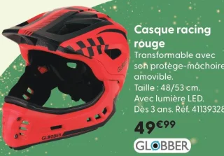 Casque racing rouge Globber
