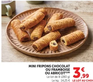 Mini fripons chocolat ou framboise ou abricot