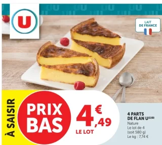 4 parts de flan U nature