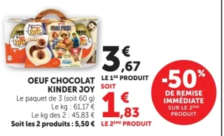 Oeuf chocolat Kinder Joy