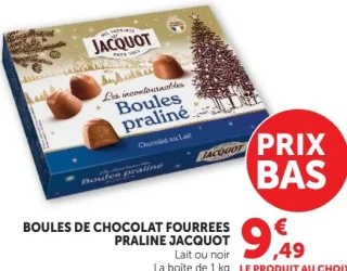 Boules de chocolat fourrées praline Jacquot