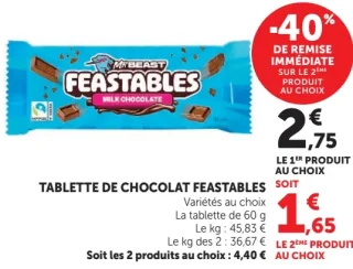 Tablette de chocolat Feastables MrBeast
