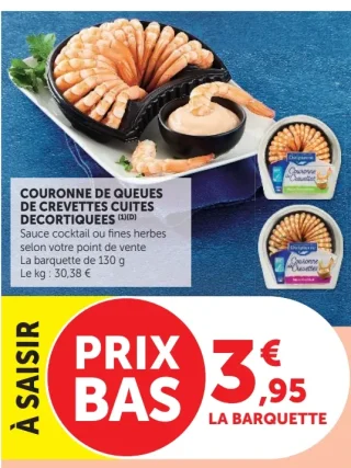 COURONNE DE QUEUES DE CREVETTES CUITES DECORTIQUEES Delpierre